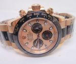 Copy Rolex Daytona Rose Gold Black Sub-dials Special Watch